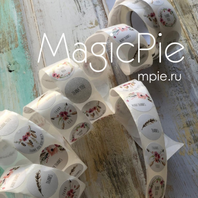 Наклейки "Thank you" нежный микс